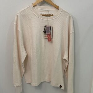 NEW Free Planet Off-White Waffle Knit Long Sleeve